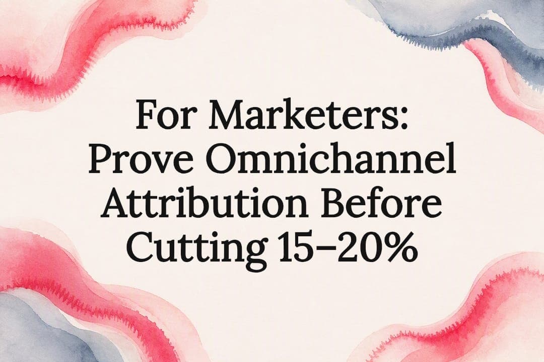 For Marketers: Prove Omnichannel Attribution Before Cutting 15–20%