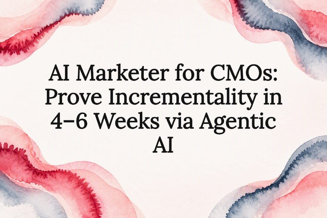 AI Marketer for CMOs: Prove Incrementality in 4–6 Weeks via Agentic AI