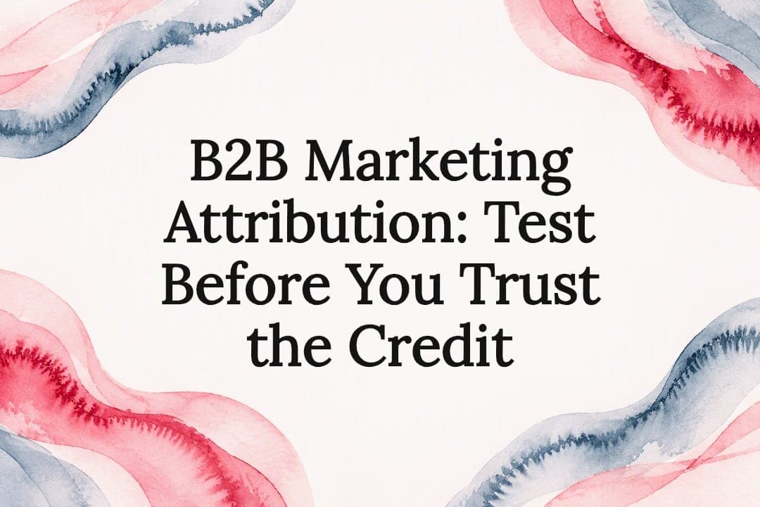 B2B Marketing Attribution: Test Before You Trust the Credit